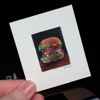 TINY ORIGINAL PAINTING - BURGER