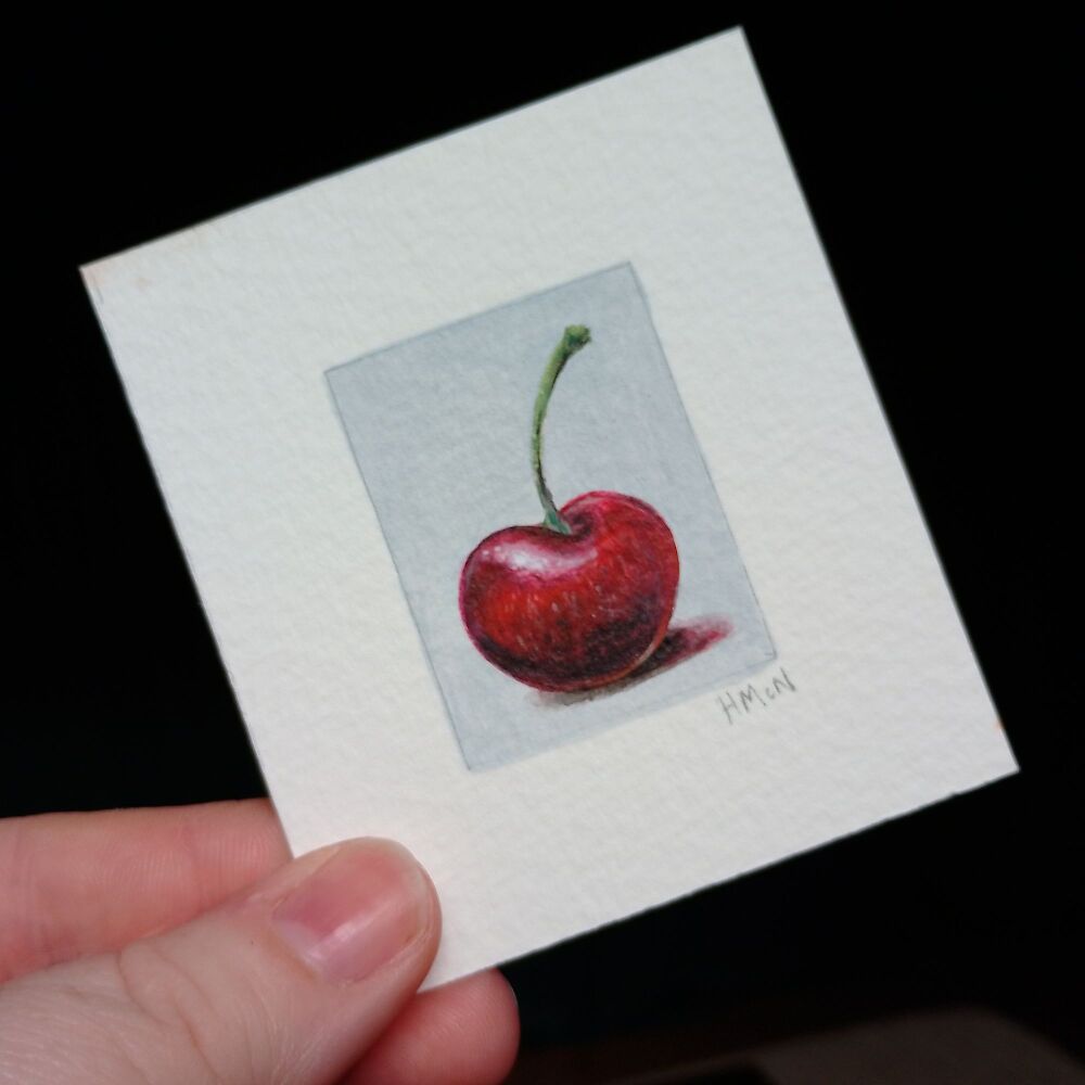 TINY ORIGINAL PAINTING - CHERRY