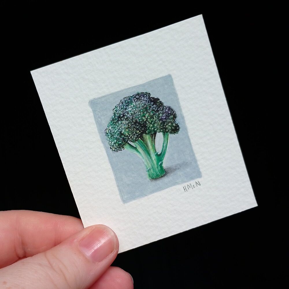 TINY ORIGINAL PAINTING - BROCCOLI