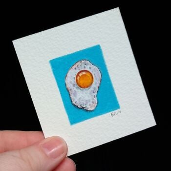 TINY ORIGINAL PAINTING - FRIED EGG