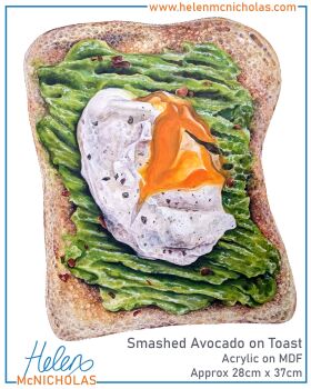 ORIGINAL PAINTING - SMASHED AVOCADO ON TOAST