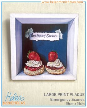 LARGE SQUARE PRINT PLAQUE - 'EMERGENCY SCONES'