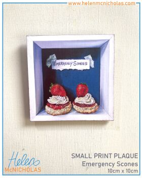 SQUARE PRINT PLAQUE - 'EMERGENCY SCONES'
