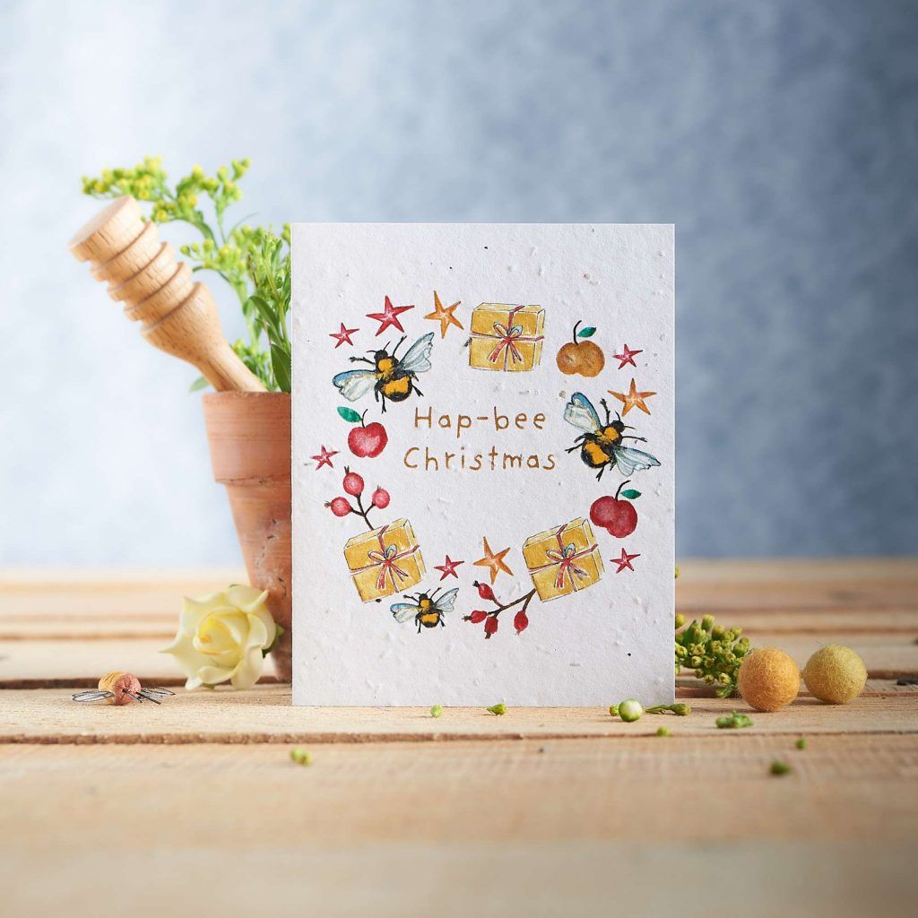 Hap-Bee Christmas Card by Hannah Marchant