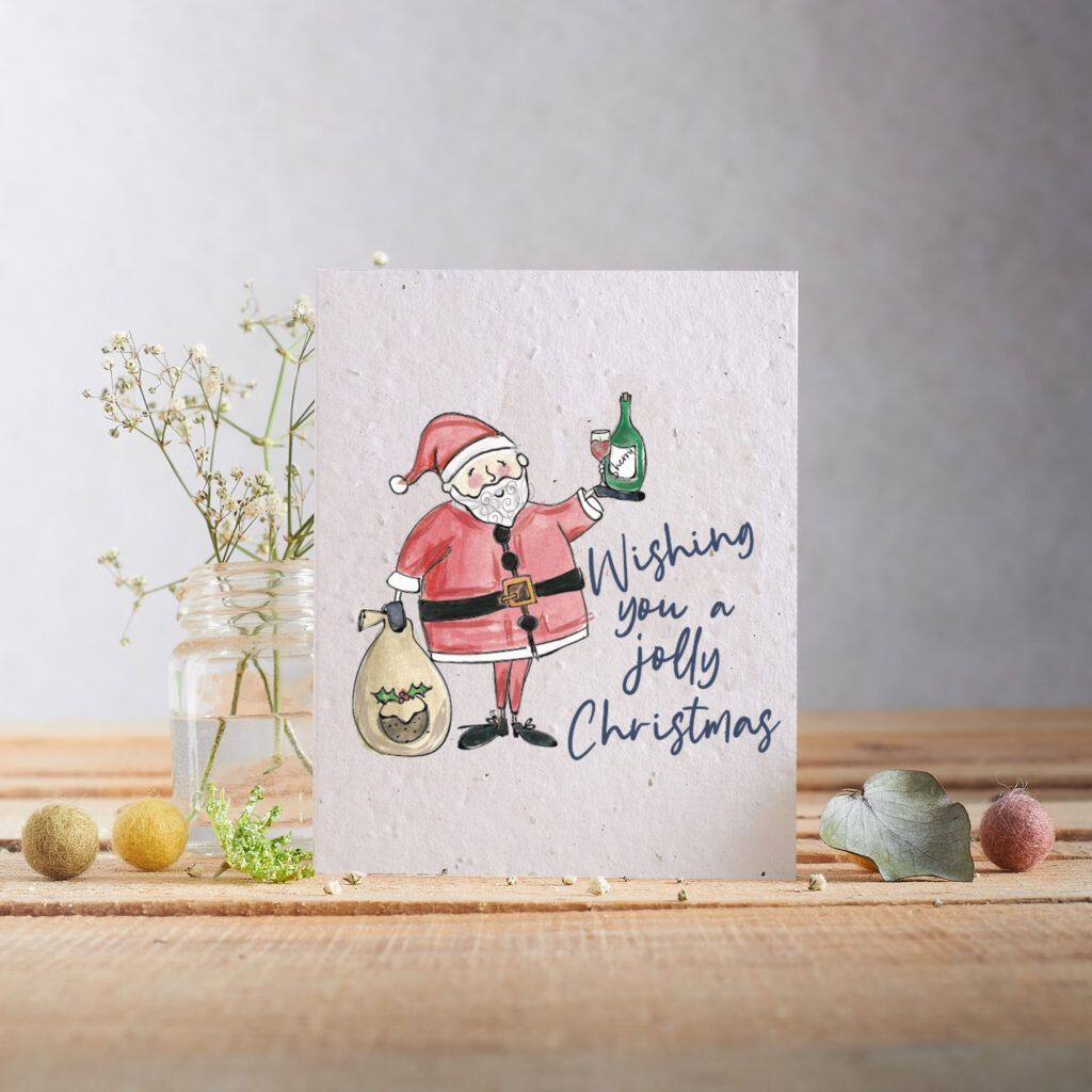 Wishing You a Jolly Christmas Card by Hannah Marchant