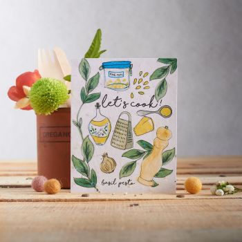 Let's Cook Basil Pesto Card by Hannah Marchant