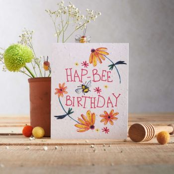 Hap-Bee Birthday Card by Hannah Marchant