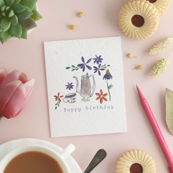 Happy Birthday Chamomile Tea Card by Hannah Marchant