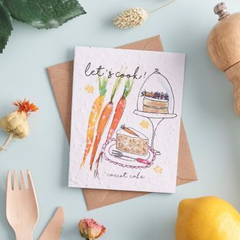 Let's Cook Carrot Cake Card by Hannah Marchant