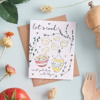 Let's Cook Roast Potatoes with Thyme Card by Hannah Marchant