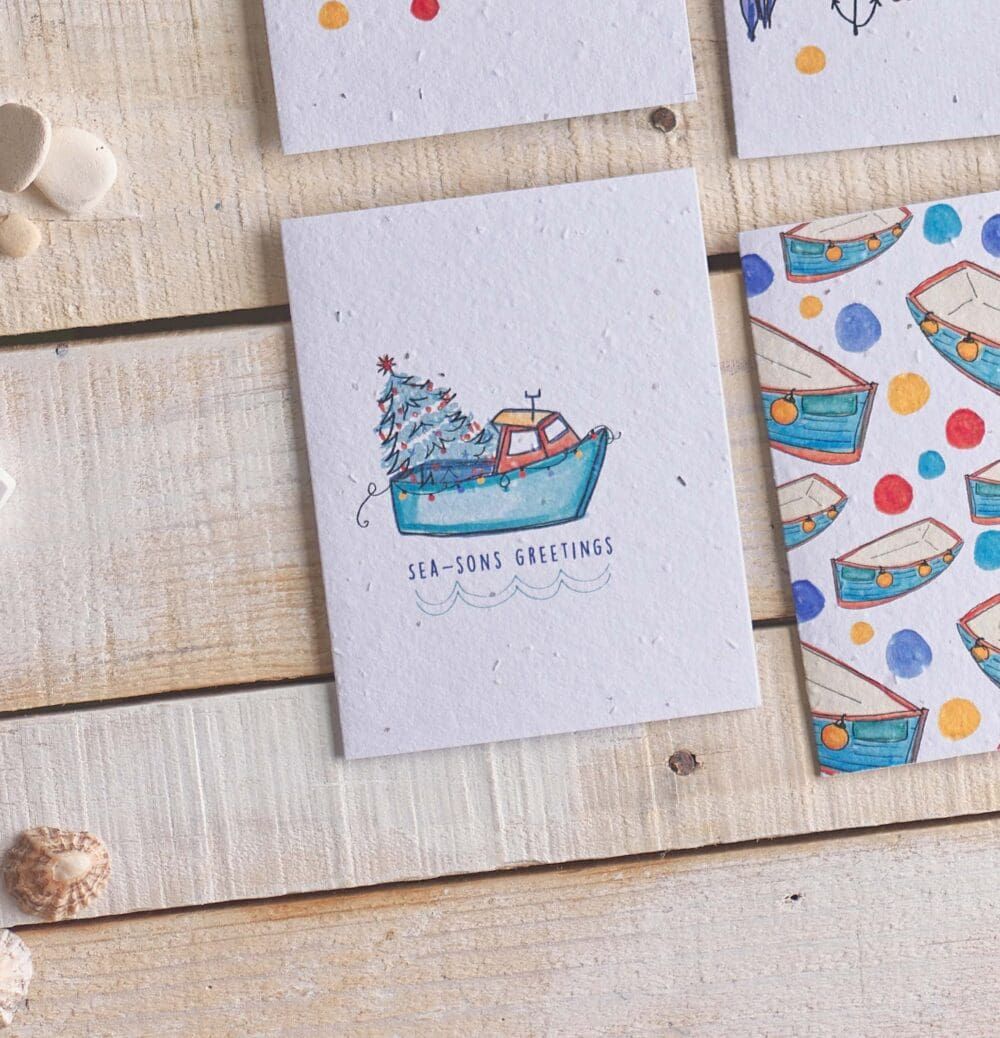 Sea-Sons Greetings Card by Hannah Marchant