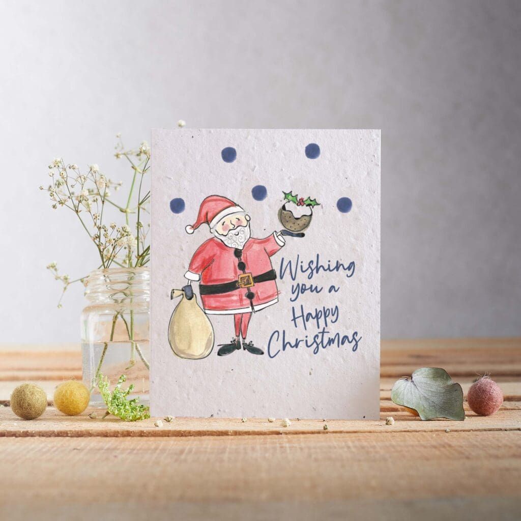 Santa Wishing You a Happy Christmas Card by Hannah Marchant