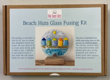 Create at home:- Fused Glass Kit Beach hut Scene