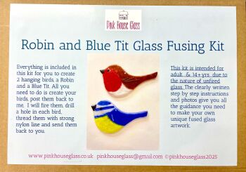  Fused Glass Robin and Blue Tit Kit