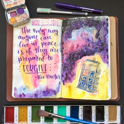Watercolor Bujo Insert | Bullet Journaling with a Grace & Salt ink inkDori