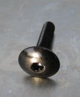 M 5 anodised pan head bolt, dome head bolt in various lengths. Sold individually. Colour black. Aluminium.