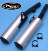 Marving, Italy, 2 in 2 exhaust system for Kawasaki GPZ 500 EX, 1987- 2005, brushed aluminium