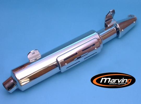 Marving Amacal Silencer in chrome and aluminium for Honda XRV 750 Africa Tw