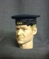 Banjoman custom made 1/6th Scale WW2 Royal Navy Seaman's Cap - Blue