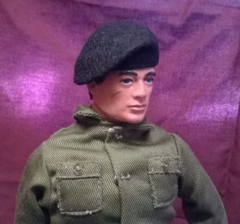 Banjoman 1:6 Scale Custom Made Beret For Vintage Action Man - Black
