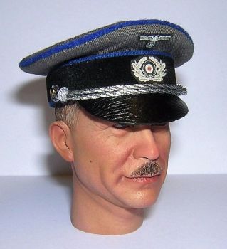Banjoman custom made 1/6th Scale WW2 German Grey Heer Medical Officer's Visor Cap. 