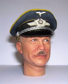 Banjoman custom made 1/6th Scale WW2 German Luftwaffe Blue Officer's Visor Cap. 