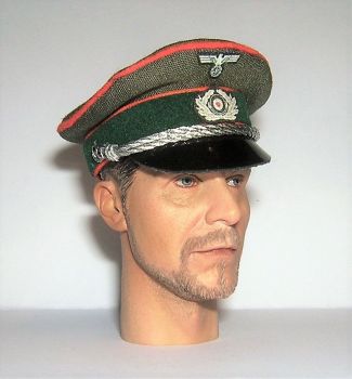 Banjoman custom made 1/6th Scale WW2 German Green Feldgendarmerie Officer's Visor Cap. 