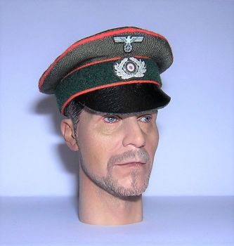 Banjoman custom made 1/6th Scale WW2 German Green Feldgendarmerie Crusher Cap. 