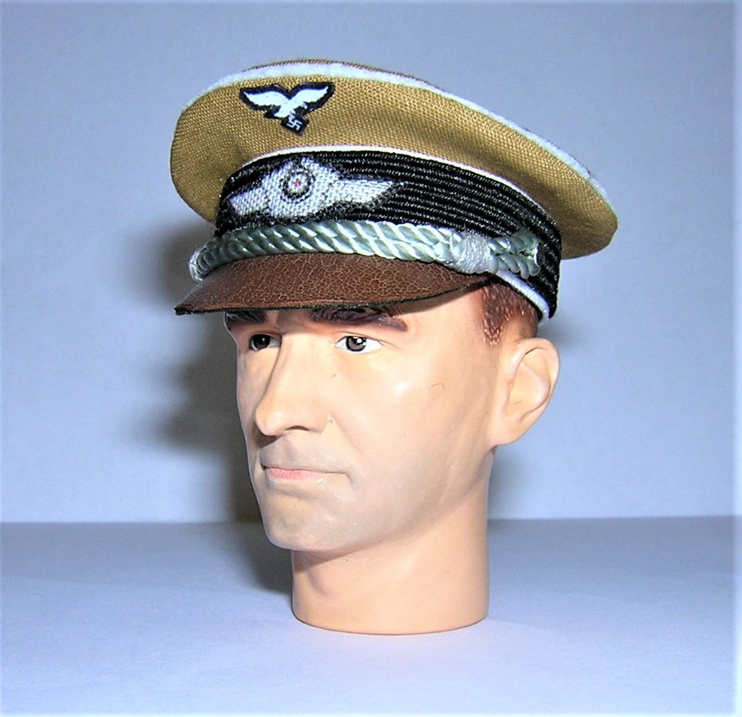 Banjoman 1:6 Scale Custom WW2 German Luftwaffe Officer's Tropical Visor Cap