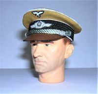 Banjoman 1:6 Scale Custom WW2 German Luftwaffe Officer's Tropical Visor Cap