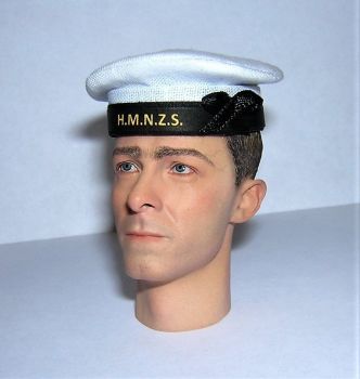 Banjoman 1:6 Scale Custom WW2 New Zealand Royal Navy Seaman's Cap - White