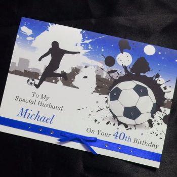 Birthday Card - Football - available in Blue or Red