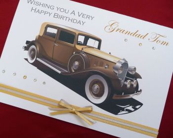 Birthday Card - Vintage Motor Car
