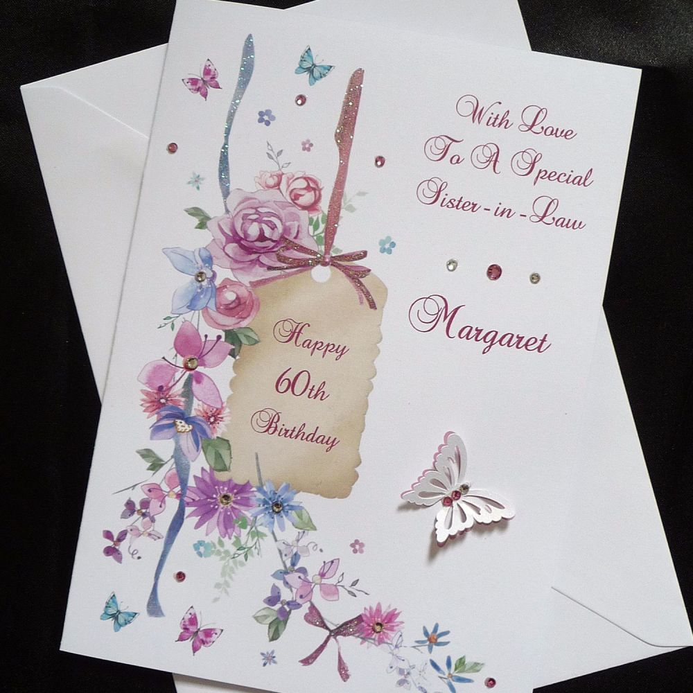 Birthday Card - Flowers and Butterfly