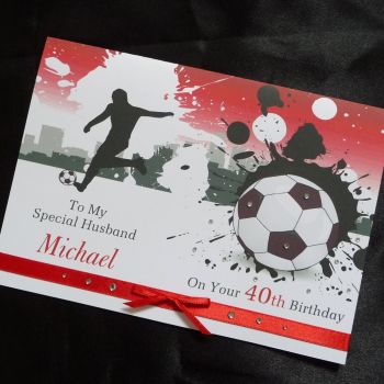 Birthday Card - Football - available in Red or Blue