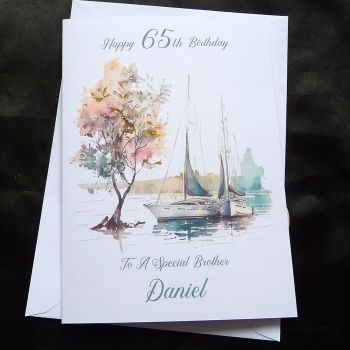 Birthday Card - Yacht Scene