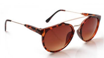 Leopard Print Aviator Sunglasses - Brown