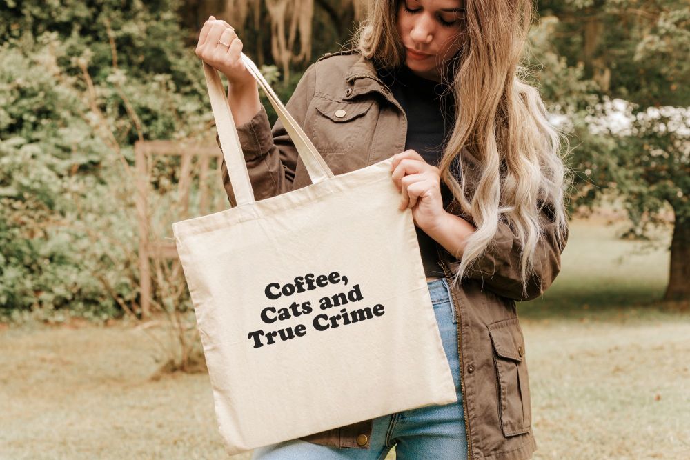 Coffee, Cats and True Crime Tote