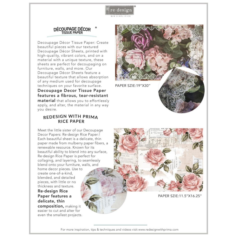 Decoupage Tissue Paper - Floral Wallpaper