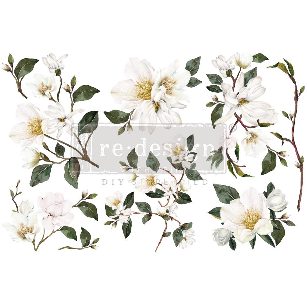Decor Transfer - White Magnolia (Small)