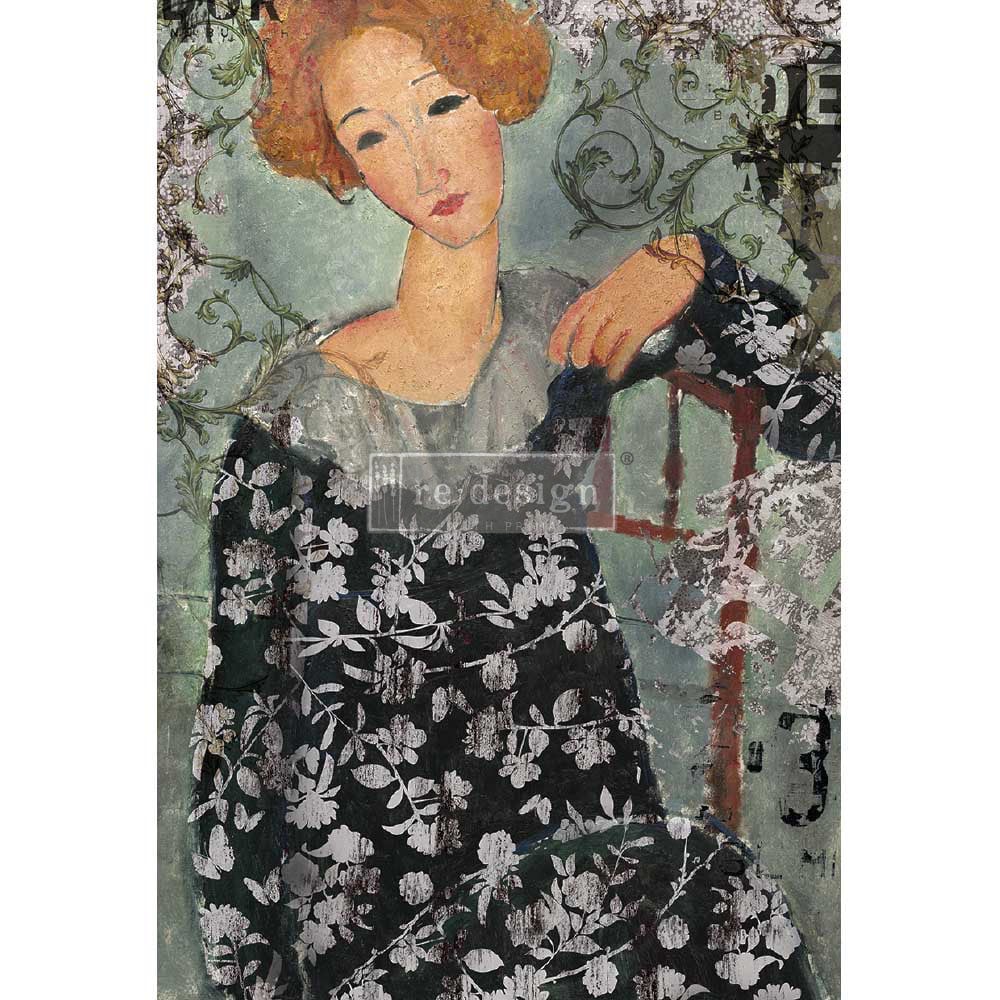 A1 Decoupage Rice Paper - Whimsical Lady