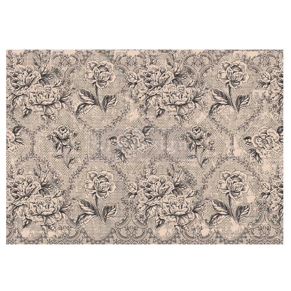 A1 Decoupage Fibre Paper - Antique Laces