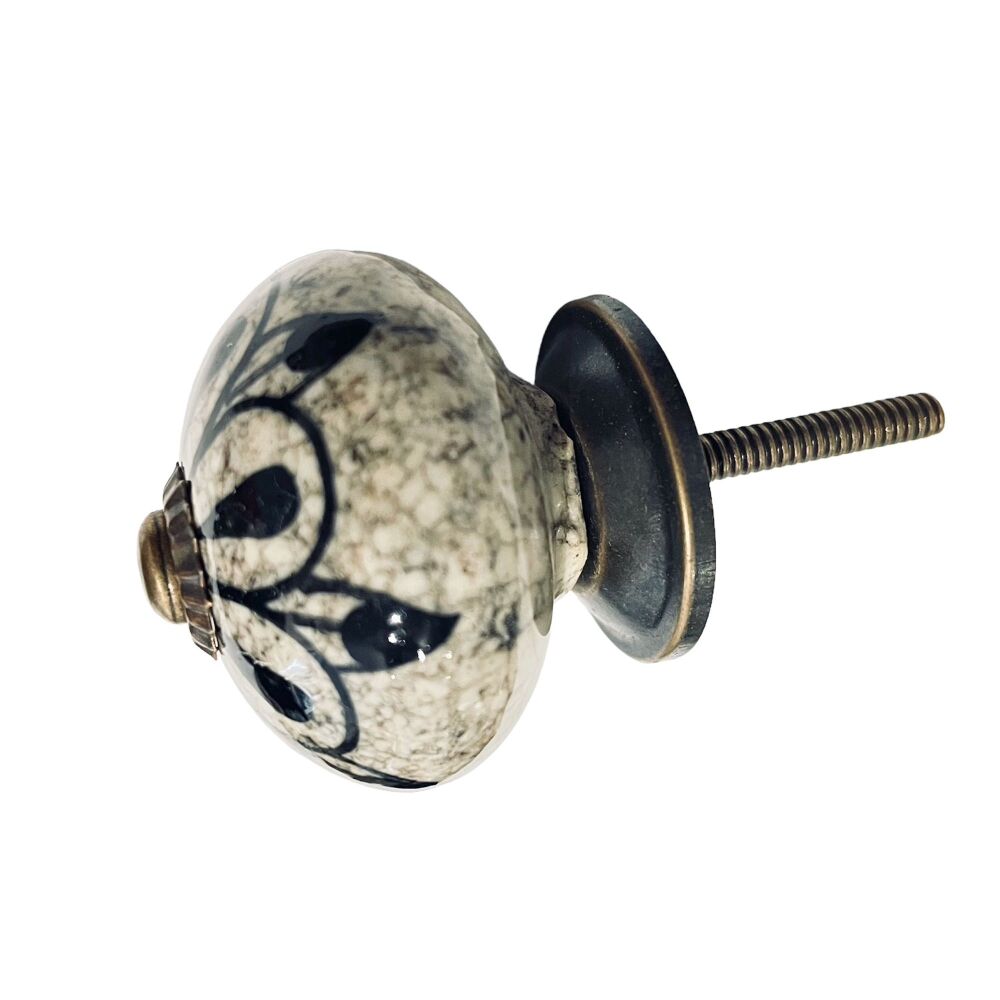 Knobs - Black and Marble Ceramic