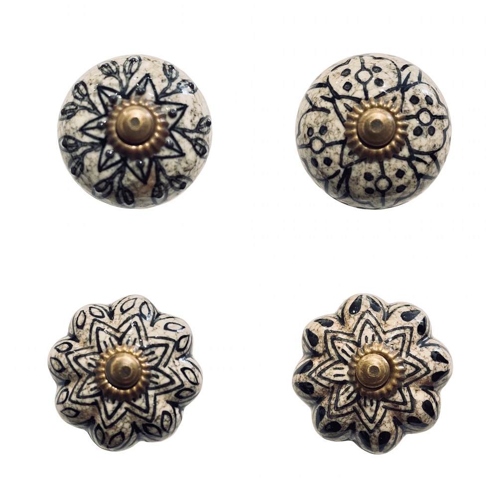 Knobs - Black and Marble Ceramic