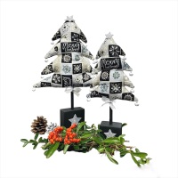 Fabric Christmas Trees - Snowflake Squares