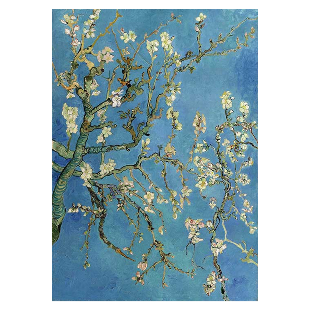 Rice Paper - Teal Almond Blossoms by Van Gogh