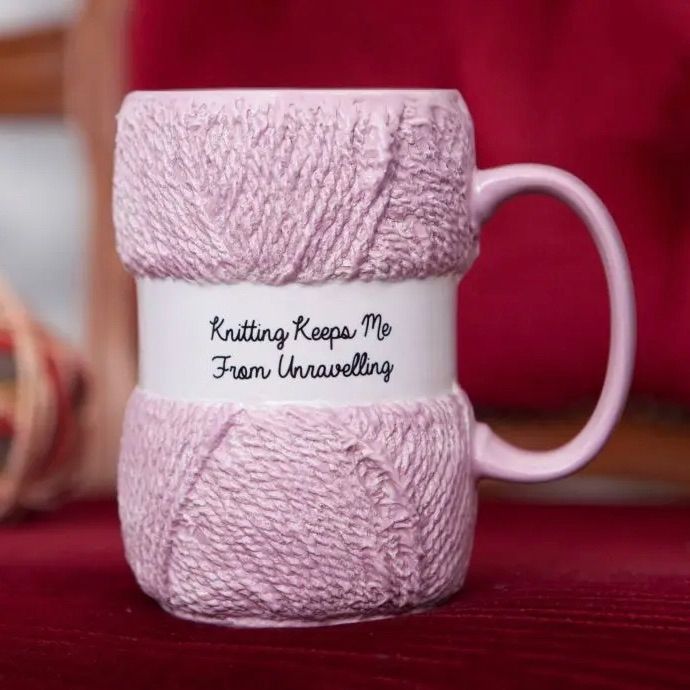Mug - Knitting Keeps Me from Unravelling!