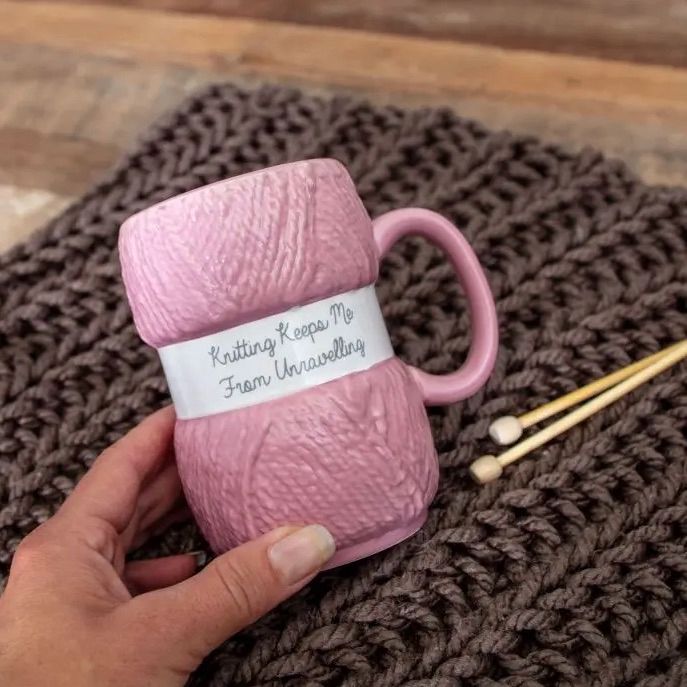 Mug - Knitting Keeps Me from Unravelling
