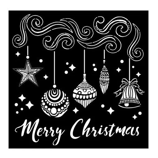Stencil - Merry Christmas Bells