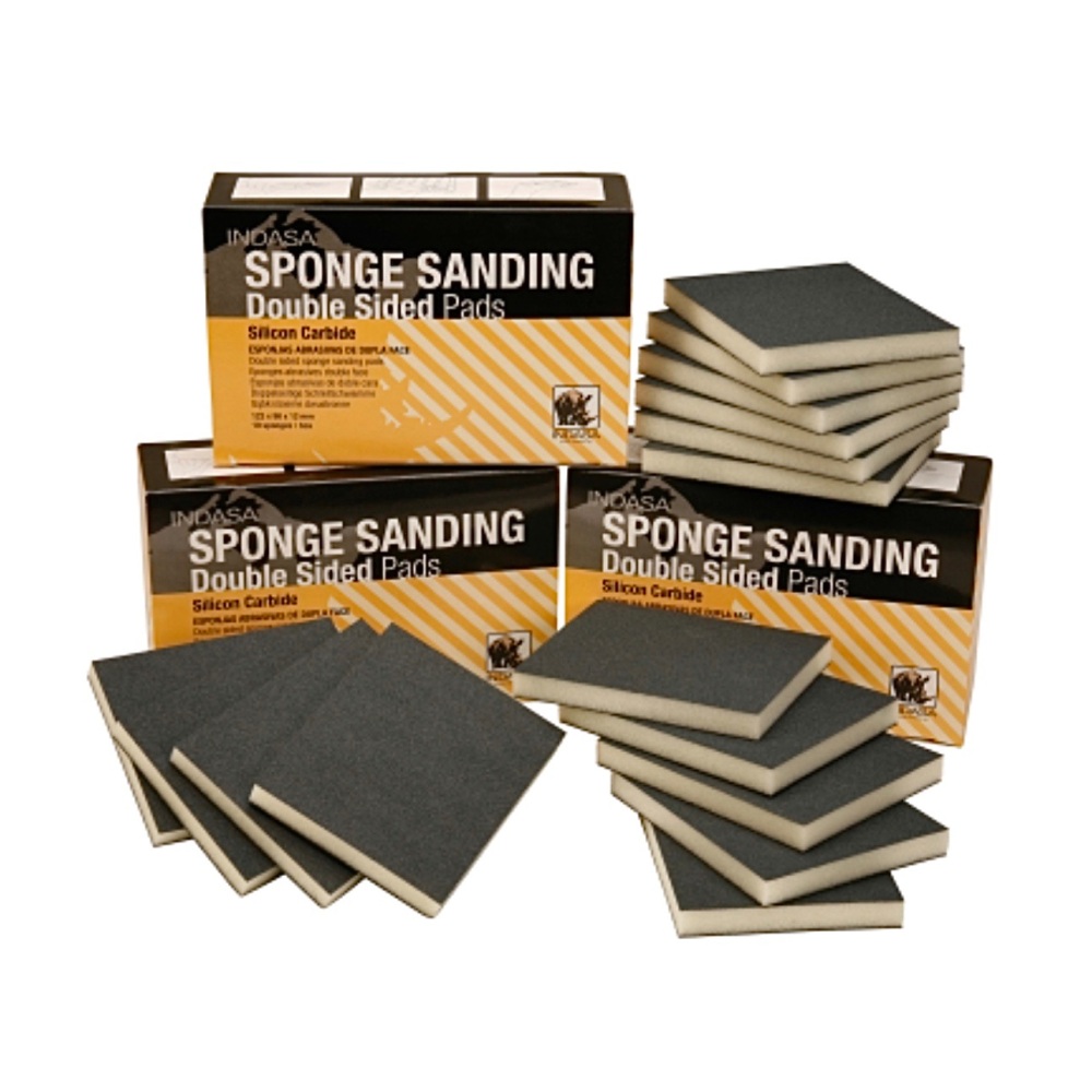 18-Pack 80 Grit Sanding Sponges - Double-Sided, Washable & Reusable For Wet/Dry Sanding Wood, Metal, Paint